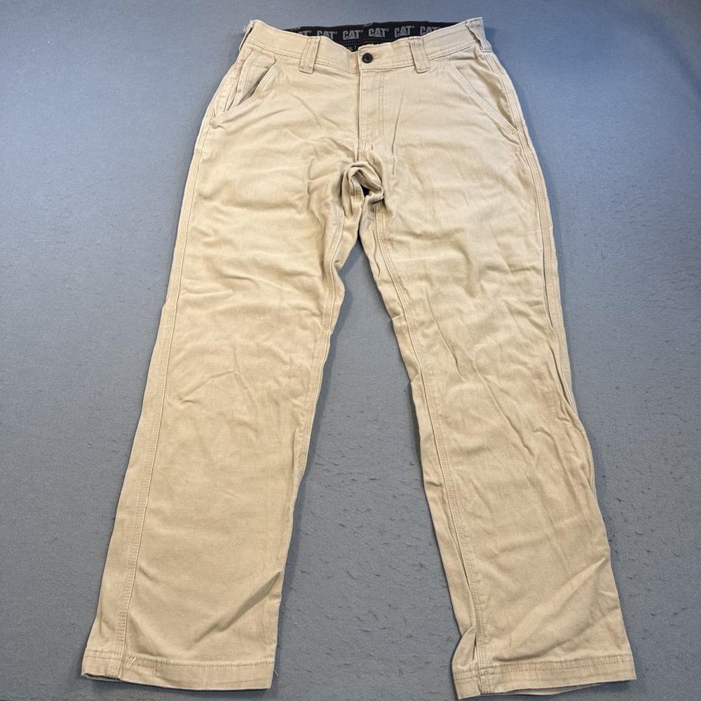 CAT WORK PANTS Men's 30X30  TAN CHINO TWILL Cotton‎ Blend